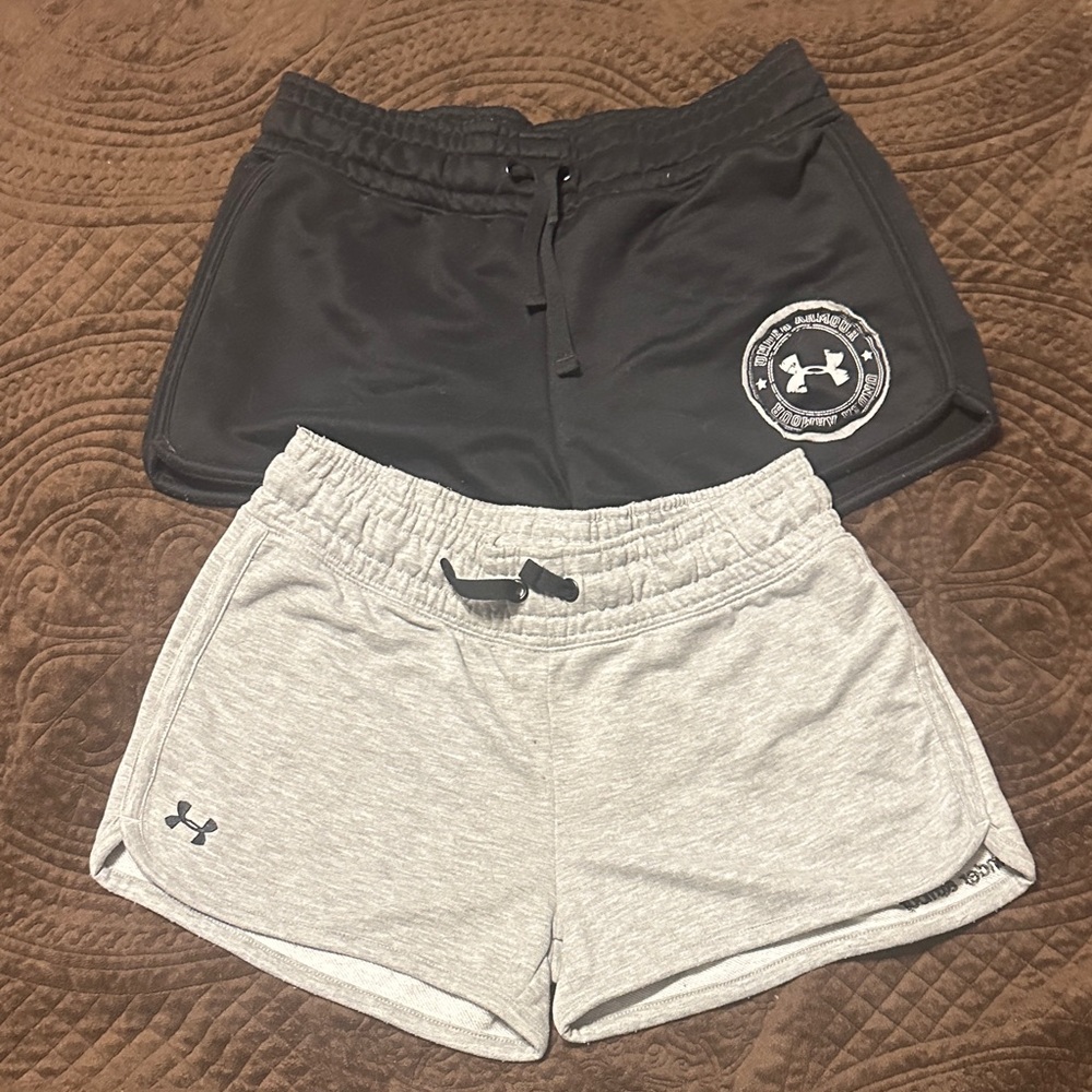 Under Armour Women's Dual Pack Black and Gray Athletic Shorts